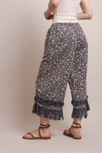 Load image into Gallery viewer, Bluevelvet - FLORAL PRINTED WITH LACE TRIM ELSTIC WAIST PANTS
