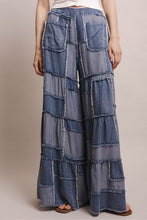 Load image into Gallery viewer, Bluevelvet -WIDE LEG PATCHWORK DENIM PANTS
