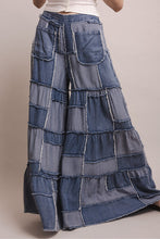 Load image into Gallery viewer, Bluevelvet -WIDE LEG PATCHWORK DENIM PANTS
