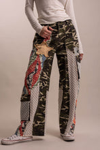 Load image into Gallery viewer, PATCHWORK WIDE LEG CAMO PRINT PANTS

