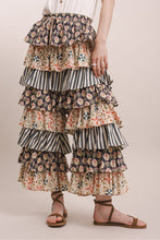 Load image into Gallery viewer, MULTI PRINT TIERED RUFFLE PANTS SHIP 07-15-2026
