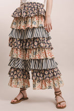 Load image into Gallery viewer, MULTI PRINT TIERED RUFFLE PANTS SHIP 07-15-2026
