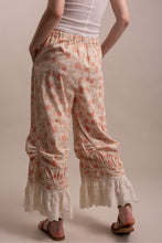 Load image into Gallery viewer, Bluevelvet - FLOWER PRINT RUFFLE LACE HEM PANTS
