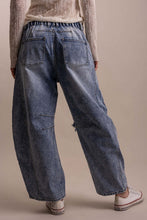 Load image into Gallery viewer, STAR PATCHWORK STUDDED BARREL DENIM PANTS ship  9-15
