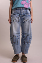 Load image into Gallery viewer, Bluevelvet - FLOWER PATCHWORK WITH STUDS BARREL PANTS
