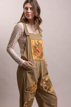 Load image into Gallery viewer, Bluevelvet - PATCHWORK STRIPED OPEN BACK OVERALLS
