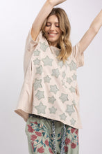 Load image into Gallery viewer, STAR PATCH WORK SHORT SLEEVE TOP
