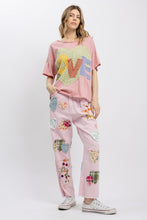 Load image into Gallery viewer, PINK MULTI PATCH WORK PANTS  SHIP 09-14-2026
