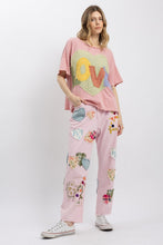 Load image into Gallery viewer, PINK MULTI PATCH WORK PANTS  SHIP 09-14-2026
