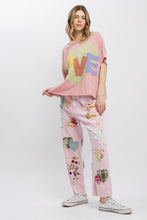 Load image into Gallery viewer, PINK MULTI PATCH WORK PANTS  SHIP 09-14-2026
