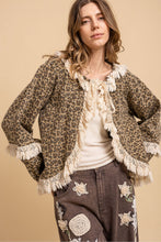 Load image into Gallery viewer, Bluevelvet - LEOPARD PRINT FRONT TIE JACKET
