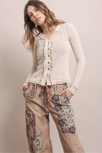 Load image into Gallery viewer, Bluevelvet - LONG SLEEVE V NECK BUTTON DOWN TOP

