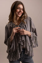 Load image into Gallery viewer, SOLID RUFFLE FRONT TIE TOP
