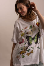 Load image into Gallery viewer, Bluevelvet - Butterfly Print Ruffle Short Sleeve T-Shirt
