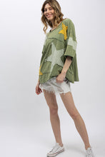 Load image into Gallery viewer, STAR PATCH WORK ROUND NECK SHIRT SHIP 09-14-2026
