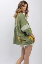 Load image into Gallery viewer, STAR PATCH WORK ROUND NECK SHIRT SHIP 09-14-2026
