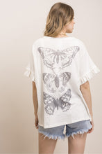 Load image into Gallery viewer, Bluevelvet - SHORT SLEEVE BUTTERFLY TOP
