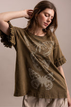 Load image into Gallery viewer, Bluevelvet - SHORT RUFFLE SLEEVE BUTTERFLY TOP
