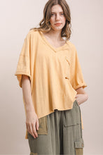 Load image into Gallery viewer, Bluevelvet -  V NECK SHORT SLEEVE OVERSIZED TOP
