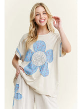 Load image into Gallery viewer, J. her - Cotton French Terry Flower Doily Patched top
