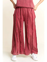 Load image into Gallery viewer, Mineral Wash Raw Outseam Wide Leg Pants
