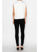 Load image into Gallery viewer, Origami - Stunning Denim Vest with Stripe Sparkle Designs - Ivory
