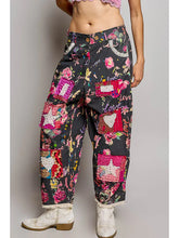 Load image into Gallery viewer, Pol - Heart Star Patch Elastic Waistband Lace Trim Straight Pants
