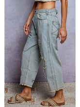 Load image into Gallery viewer, Pol - High Rise Ankle Length Distressed Pinstripe Jeans

