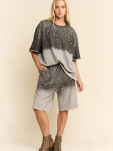 Load image into Gallery viewer, Davi &amp; Dani - Rhinestone Ombre Sweatshirt and Shorts Set
