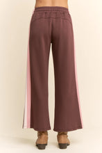 Load image into Gallery viewer, Davi &amp; Dani - Wide Leg Track Pant Side Stripes Drawstring Waist
