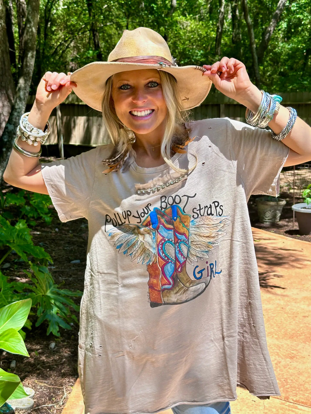 A Rare Bird - Pull Up Your Bootstraps Tattered Shirt