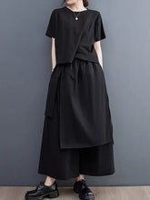 Load image into Gallery viewer, HCB - Ninth Pants Wide Leg Solid Color Split-Joint Casual Pants Bottoms
