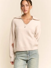 Load image into Gallery viewer, Davi &amp; Dani - Cream Granny V Neck  Sweater Top
