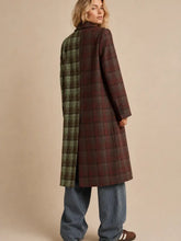 Load image into Gallery viewer, J.nna - Split-Plaid Tailored Long Coat
