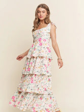 Load image into Gallery viewer, J.NNA - Floral Print Tiered Maxi Dress

