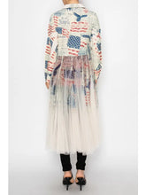 Load image into Gallery viewer, Origami - Blazer Cardigan with Long Mesh Layer - Freedom Red White and Blue
