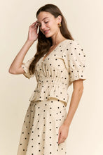 Load image into Gallery viewer, J.nna - Polka-Dot Pattern Peplum Top
