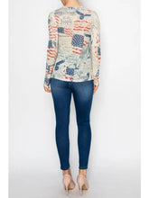 Load image into Gallery viewer, Origami - Sparkly Mesh Top with Red White and Blue - Grey Freedom
