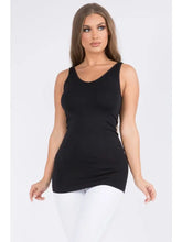 Load image into Gallery viewer, Yelete - Reversible V or U Neckline Seamless Tank Black
