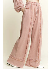 Load image into Gallery viewer, J. Her -Mineral Wash Plaid Outseam Wide Leg Pants

