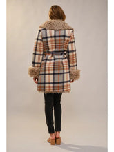 Load image into Gallery viewer, Blue B - Aztec Jacquard Fur Belted Coat

