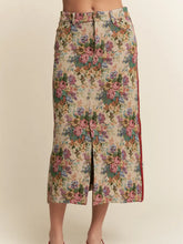 Load image into Gallery viewer, J.nna - Vintage Floral Front Slit Midi Skirt
