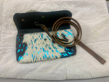 Load image into Gallery viewer, A Rare Bird - Clutch Crossbody- Peacock Blue - Green and Cream
