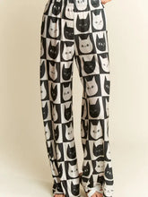 Load image into Gallery viewer, Jade By Jane - Cat Face Print Wide Pants
