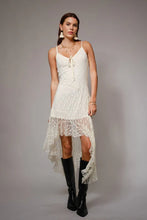 Load image into Gallery viewer, Blue B - Lace High Low Cami Tie Front Dress - Ivory
