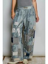 Load image into Gallery viewer, POL - Vintage Washed Mixed Patchwork Wide Leg Artisan Pants
