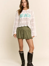 Load image into Gallery viewer, Davi &amp; Dani - Pearl Stone Beach Lettering Crochet Sweater Top

