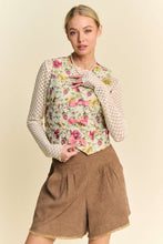 Load image into Gallery viewer, Davi &amp; Dani - Garden Floral Jacquard Bow Detail Vest
