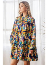 Load image into Gallery viewer, Conversational Printed Baby Doll Shirt Dress
