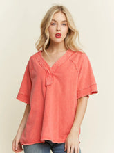 Load image into Gallery viewer, Mineral Washed V-neck Best Basic Soft T-shirt
